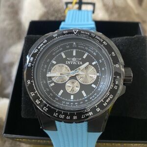 Invicta Aviator Skyshock 50mm Chronograph Silicone Strap Watch